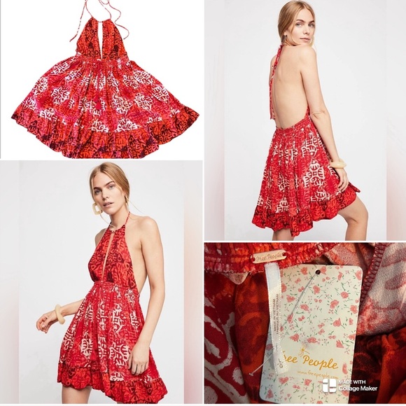 Free People NWT Beach Day Mini Halter Dress - Picture 1 of 8